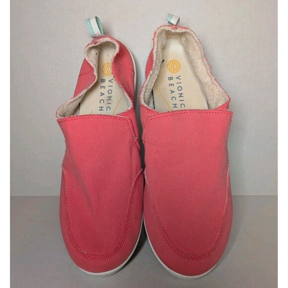 Vionic Shoes - Vionic Beach Canvas Slip-On Sneakers Malibu Womens Sz 11 Coral Pink Comfort Shoe